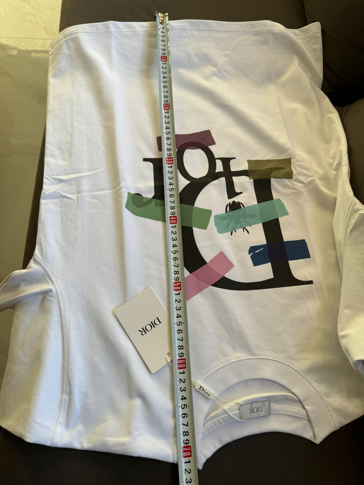 Dior white t-shirt with multicolored artistic logo