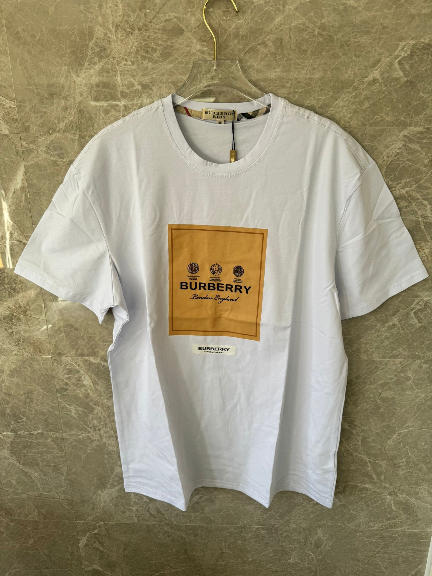 Burberry color block graphic t-shirt in white