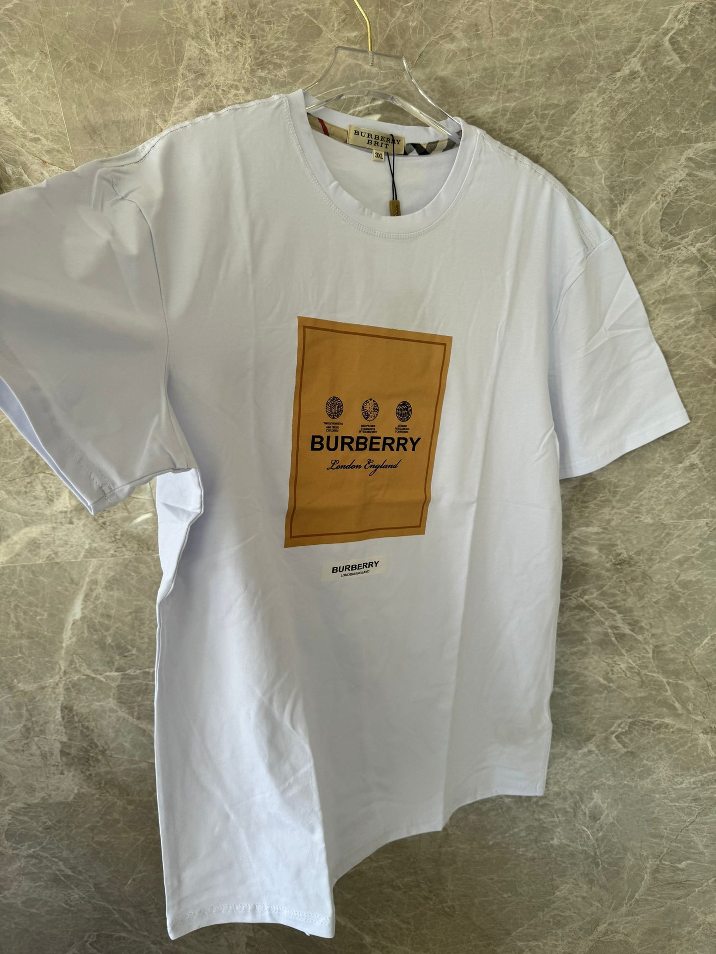 Burberry color block graphic t-shirt in white