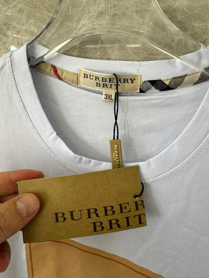 Burberry color block graphic t-shirt in white