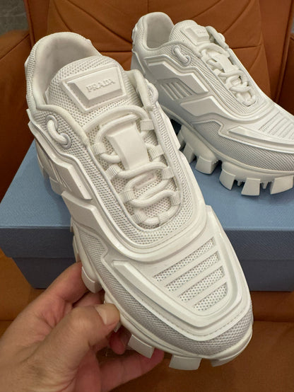 Prada Cloudbust Thunder all-white chunky sneakers