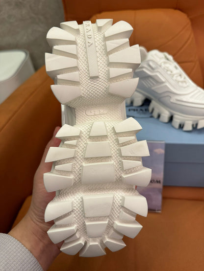 Prada Cloudbust Thunder all-white chunky sneakers