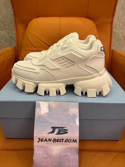 Prada Cloudbust Thunder all-white chunky sneakers