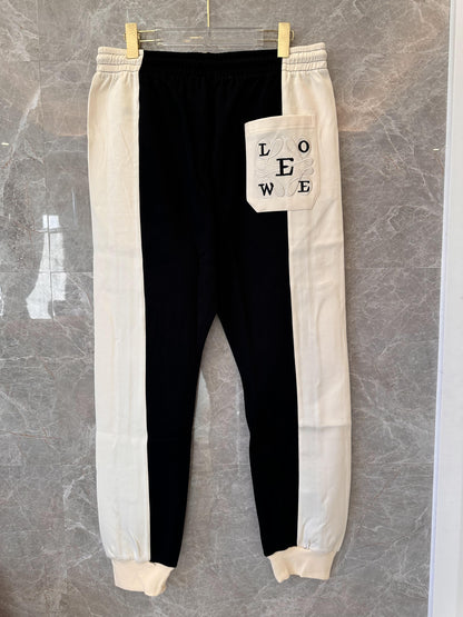 Loewe monochrome color block sweatpants with logo details