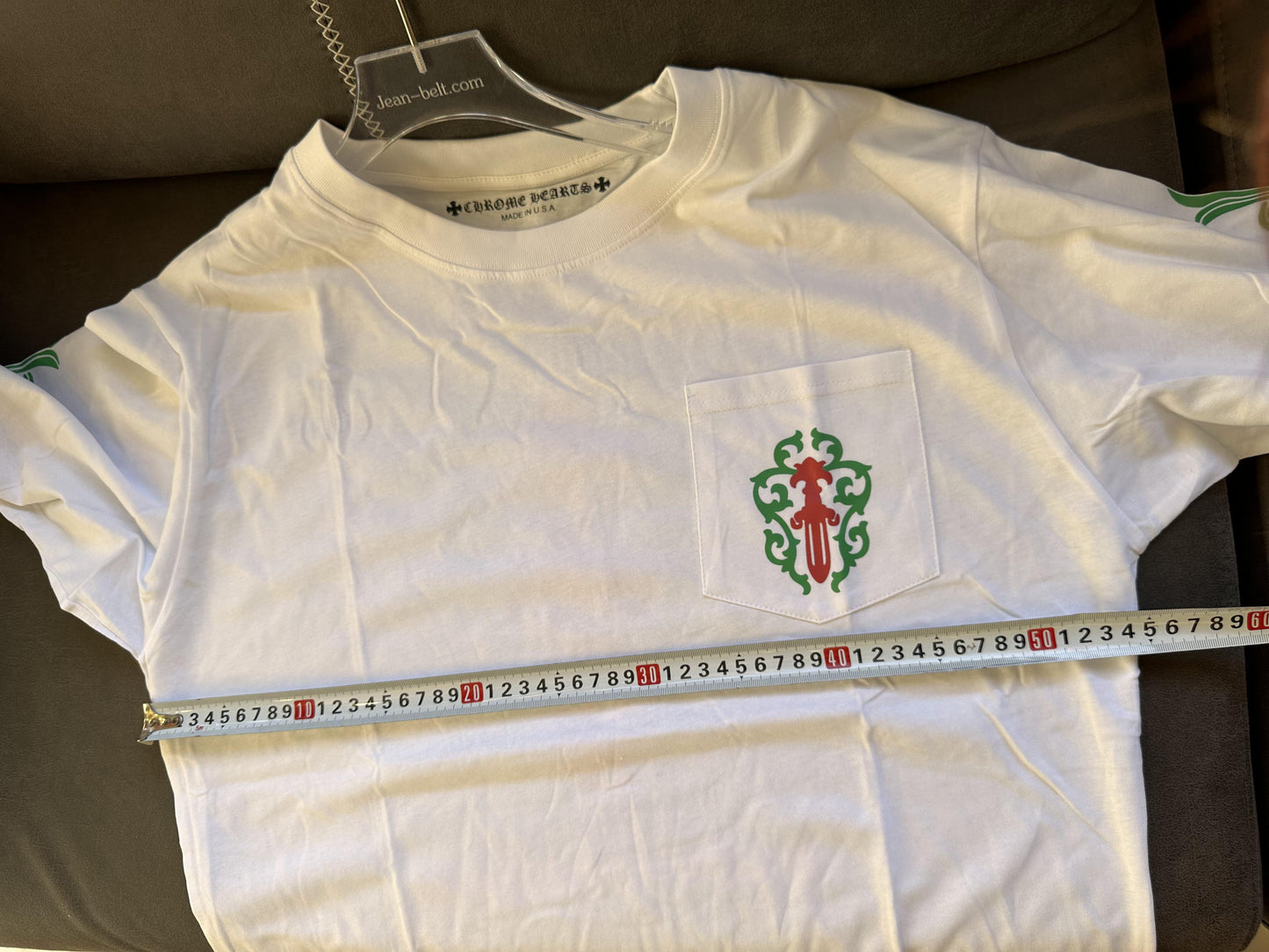 Chrome Hearts white long sleeve t-shirt with green and red graphics