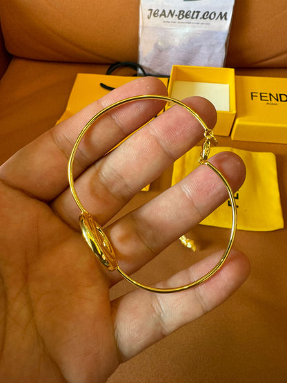 Fendi logo bangle bracelet in gold-tone