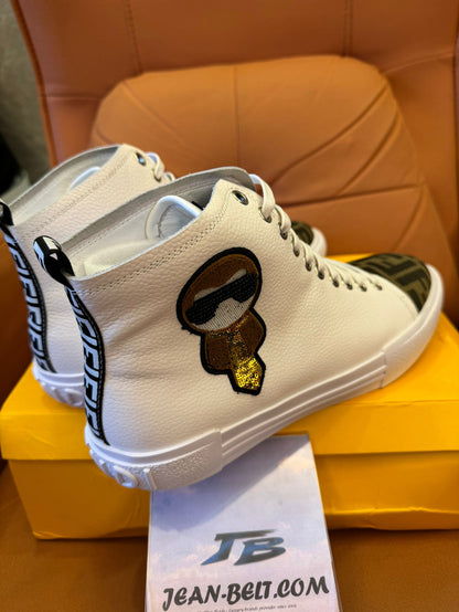 Karl Lagerfeld x Fendi collaborative high-top sneakers