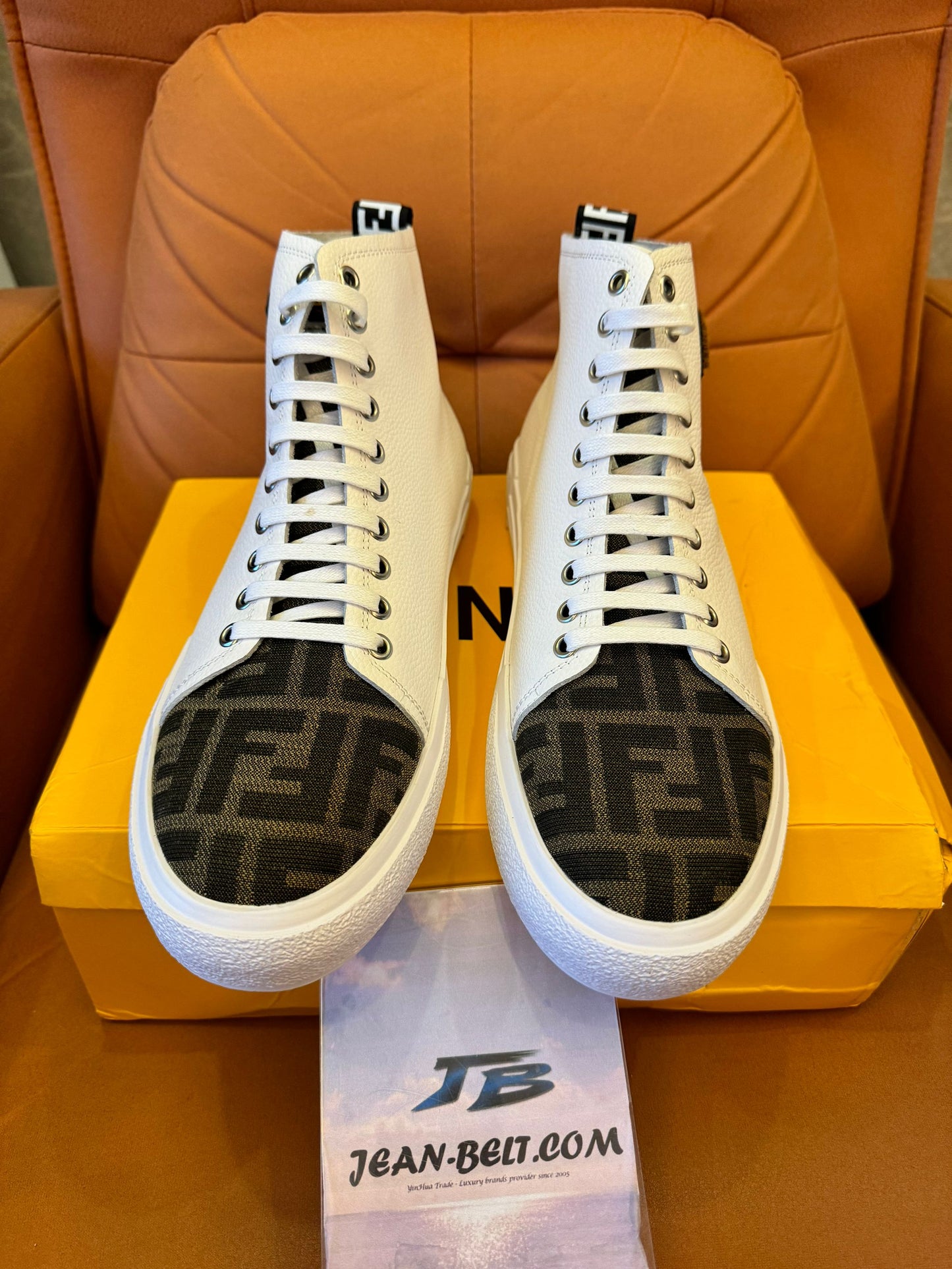 Karl Lagerfeld x Fendi collaborative high-top sneakers