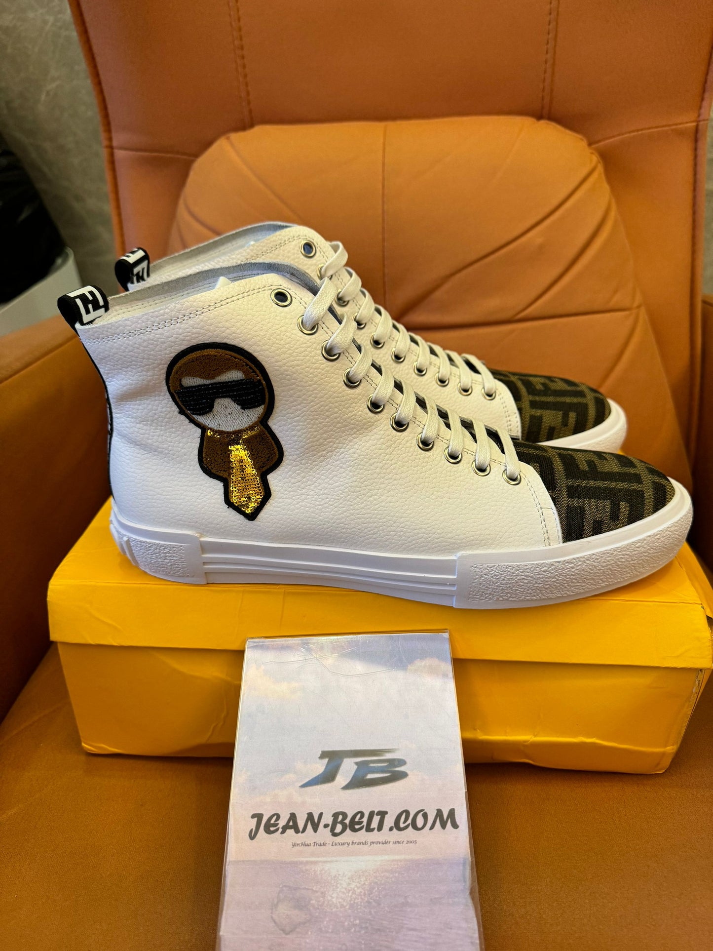 Karl Lagerfeld x Fendi collaborative high-top sneakers