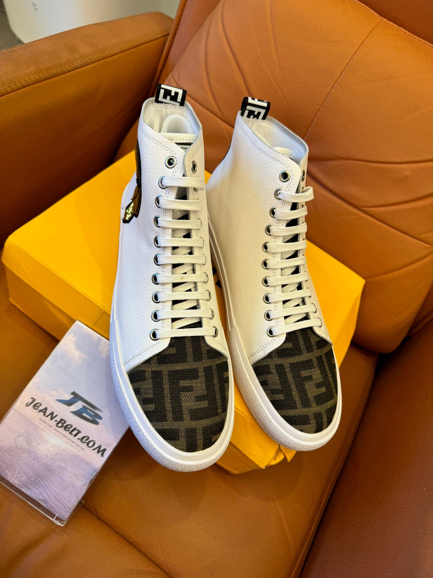 Karl Lagerfeld x Fendi collaborative high-top sneakers