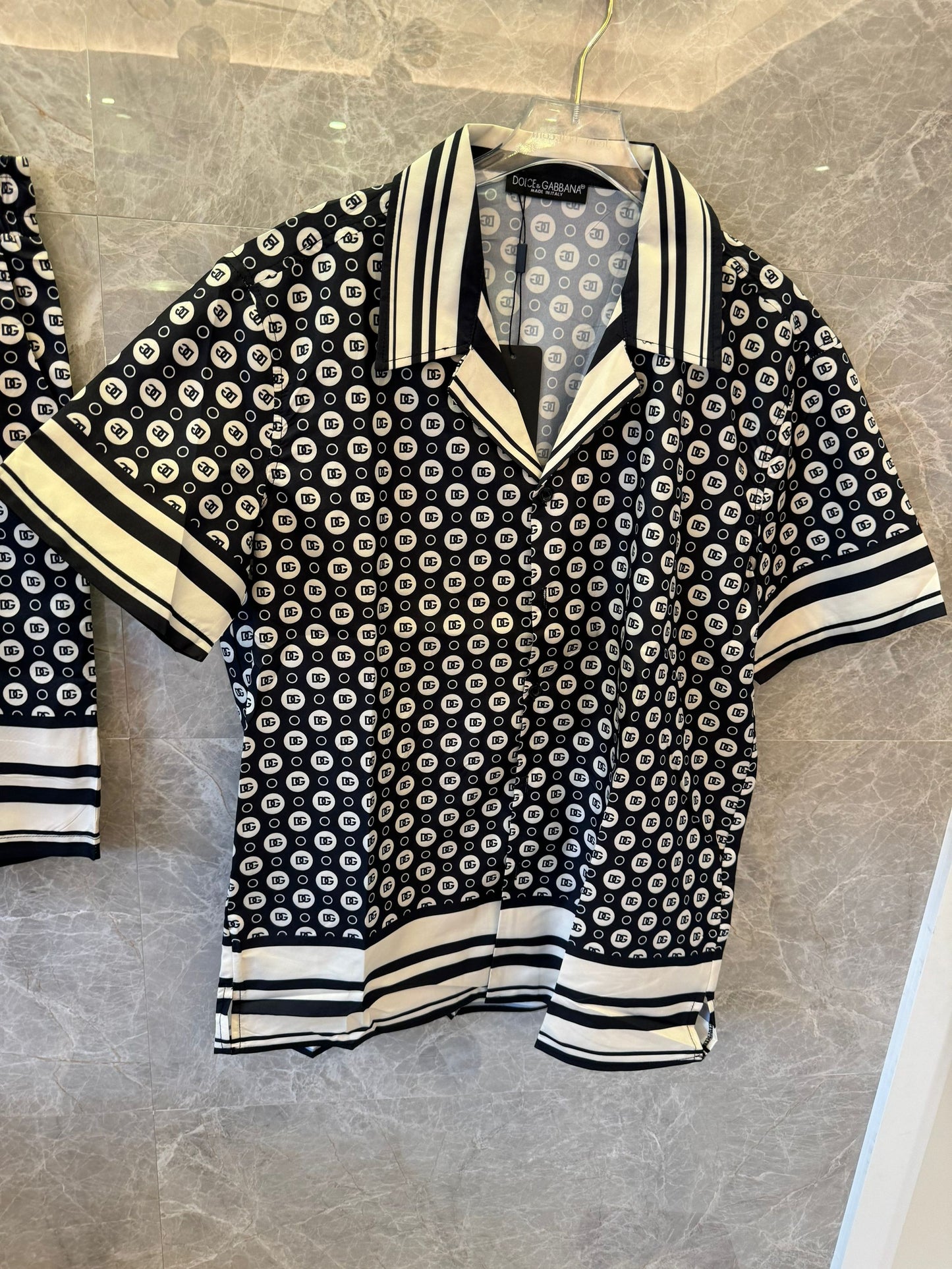 Dolce & Gabbana monogram short-sleeve shirt and shorts set