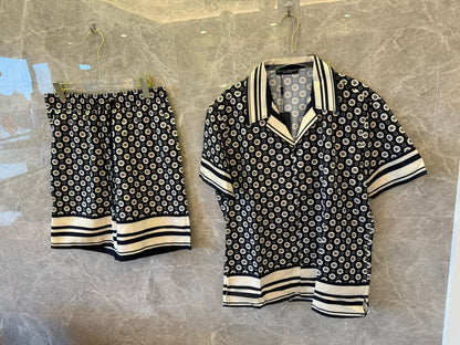 Dolce & Gabbana monogram short-sleeve shirt and shorts set