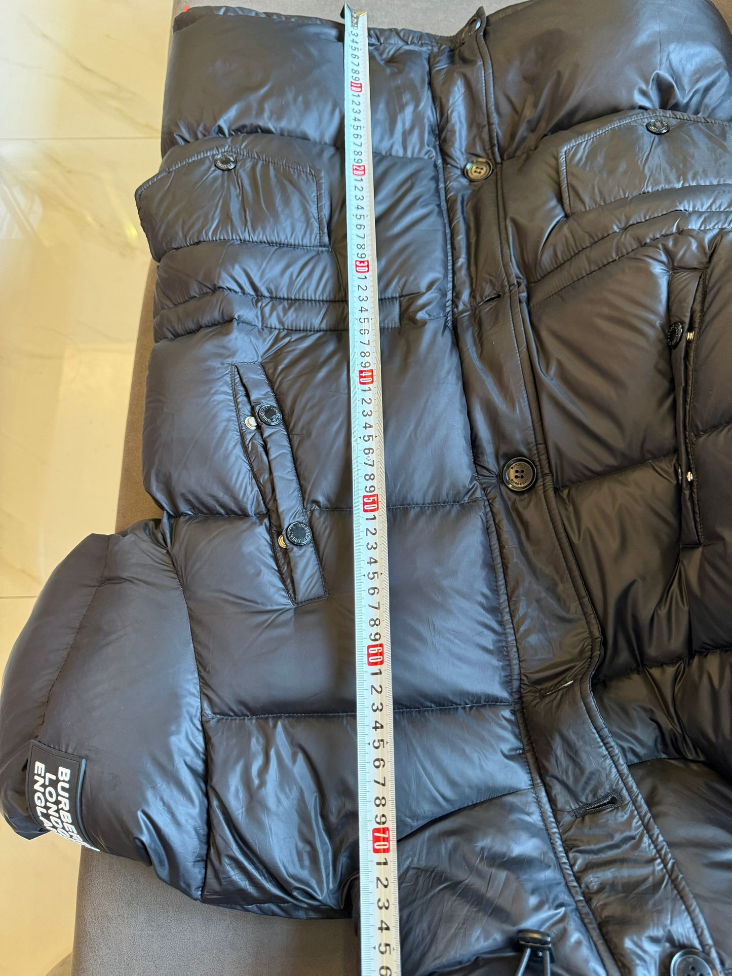 Burberry black puffer jacket with hood