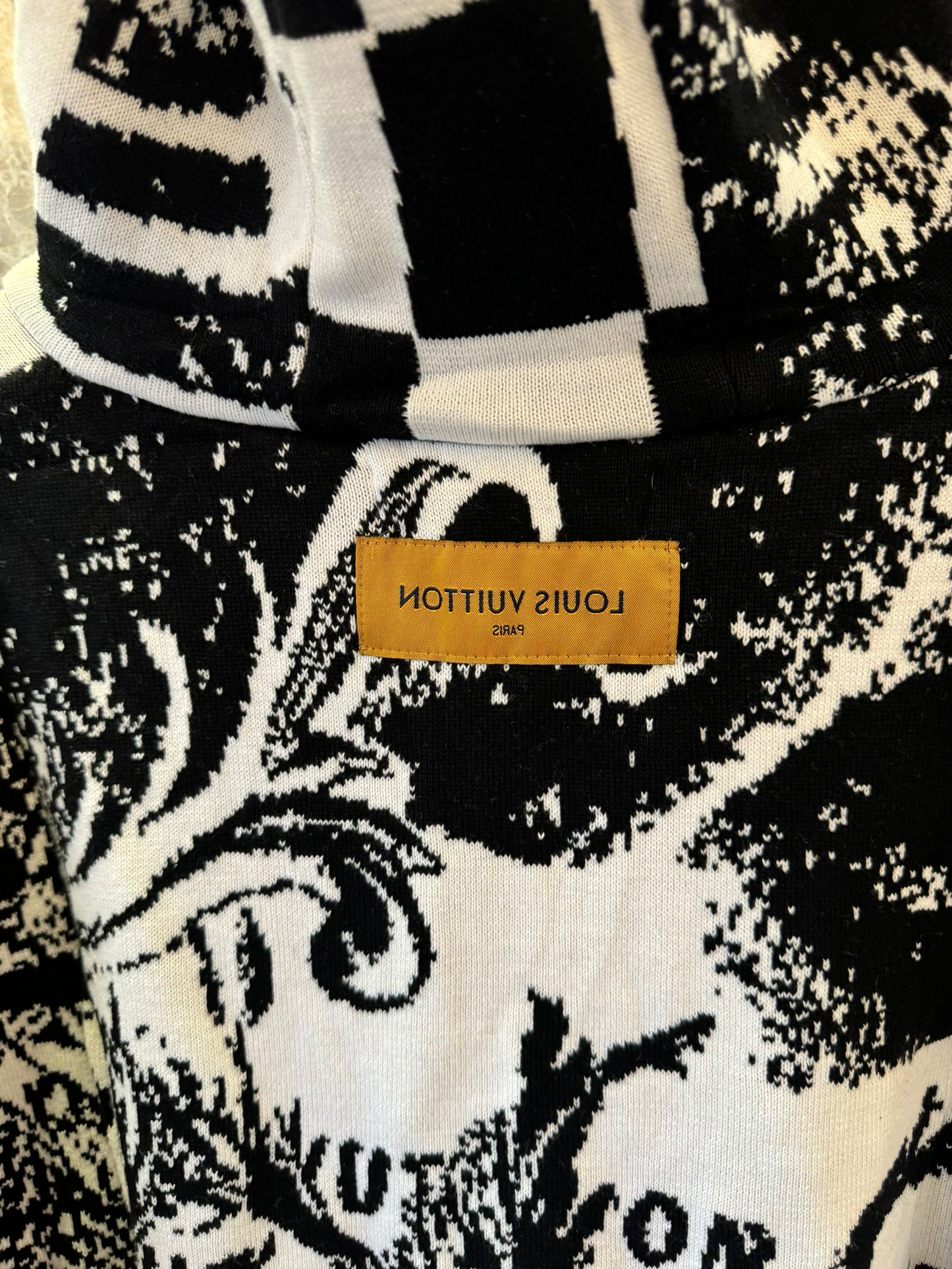 Louis Vuitton black & white graphic hoodie