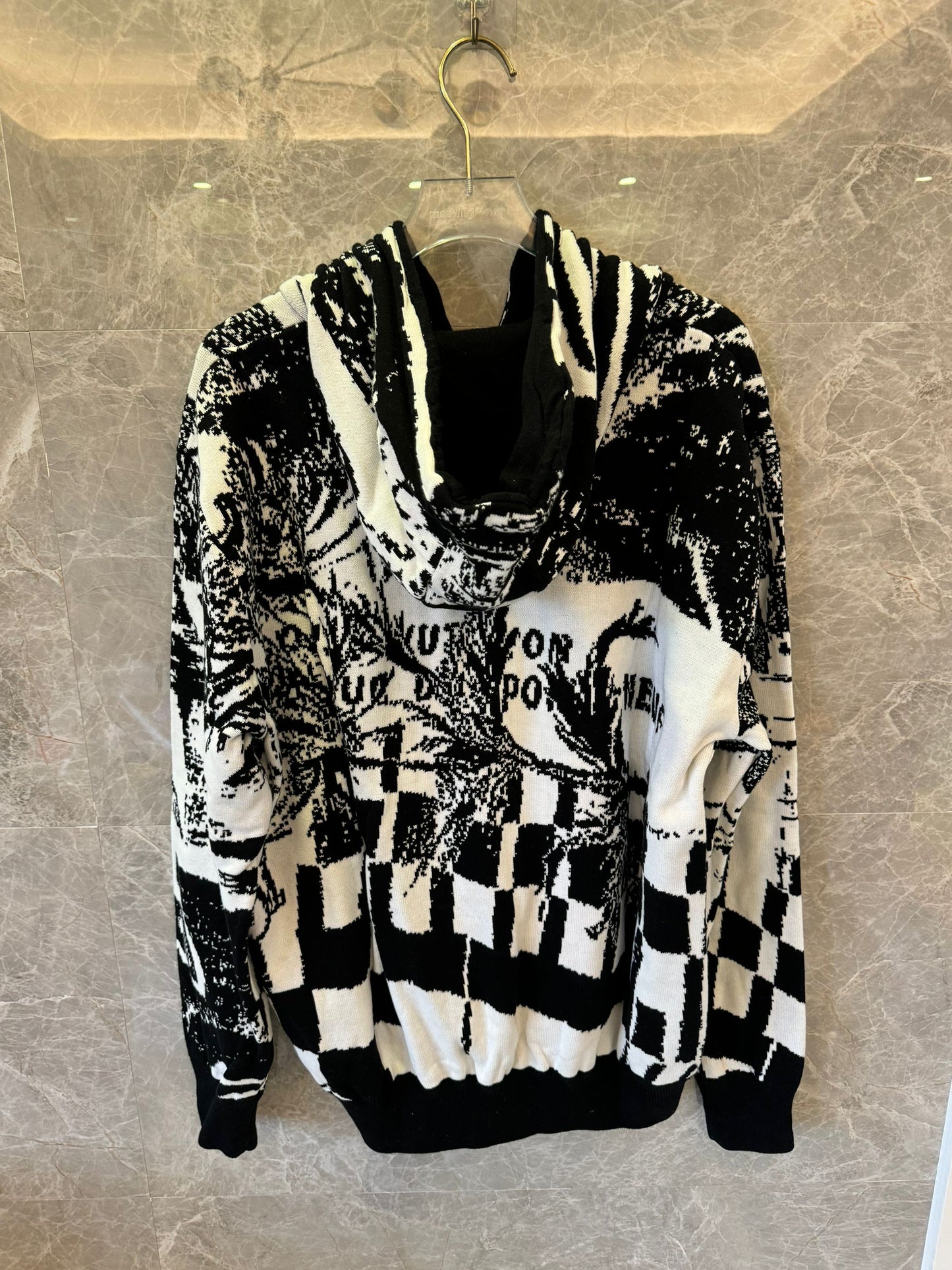 Louis Vuitton black & white graphic hoodie