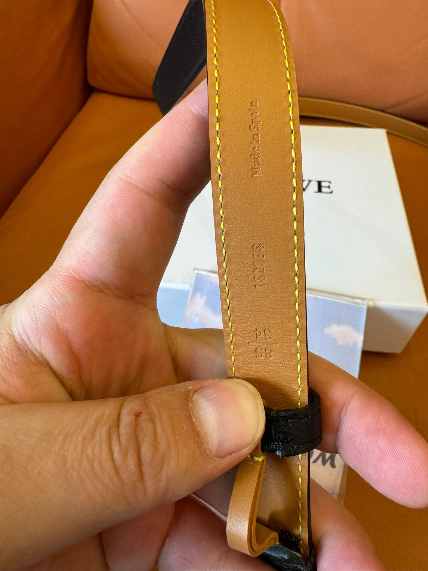 Loewe Anagram thin leather belt