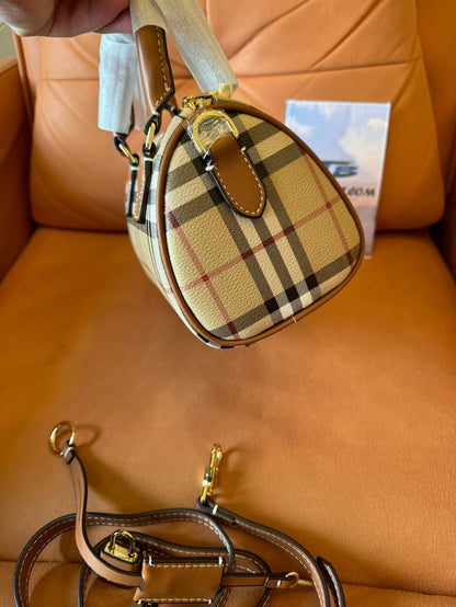 Burberry mini check bowling bag