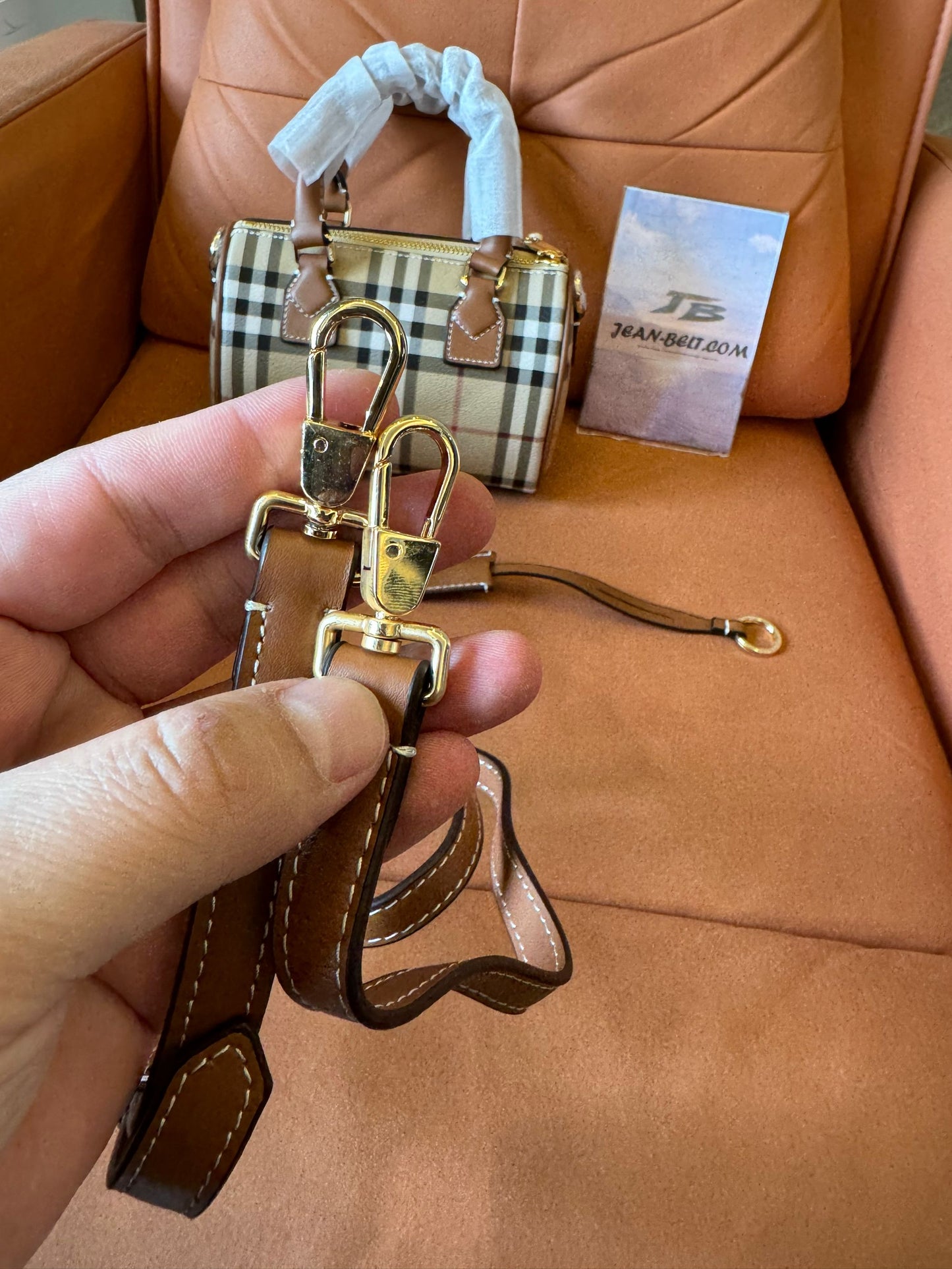 Burberry mini check bowling bag