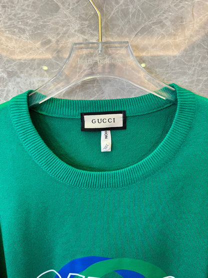 Gucci green logo knit sweater