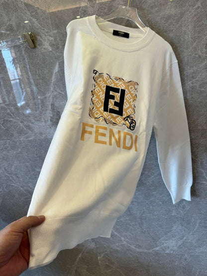 Fendi logo printed white sweatshirt