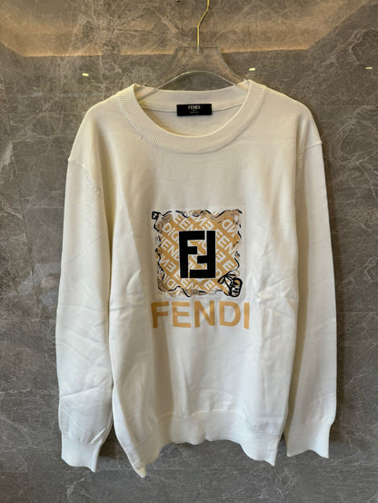 Fendi logo printed white sweatshirt