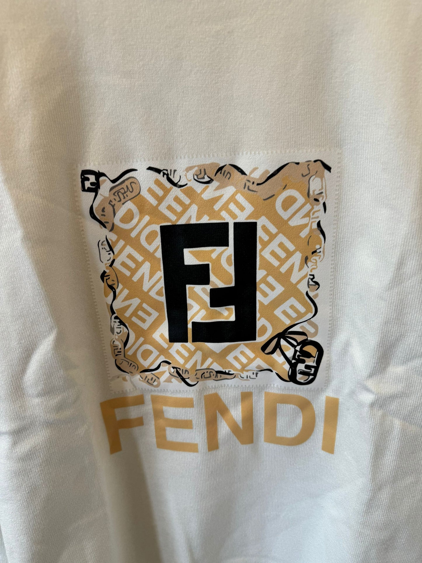 Fendi logo printed white sweatshirt