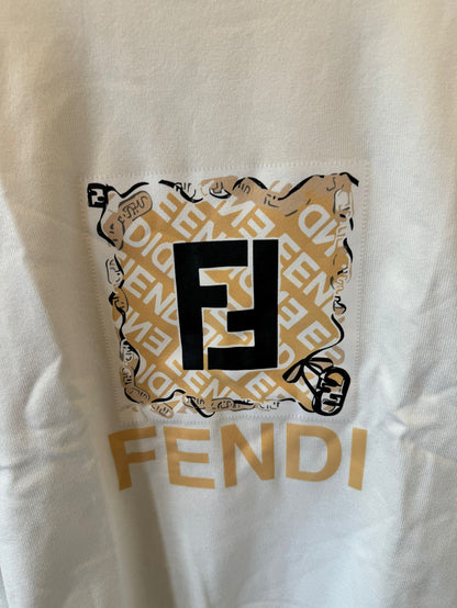 Fendi logo printed white sweatshirt