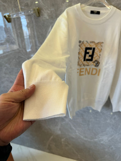 Fendi logo printed white sweatshirt