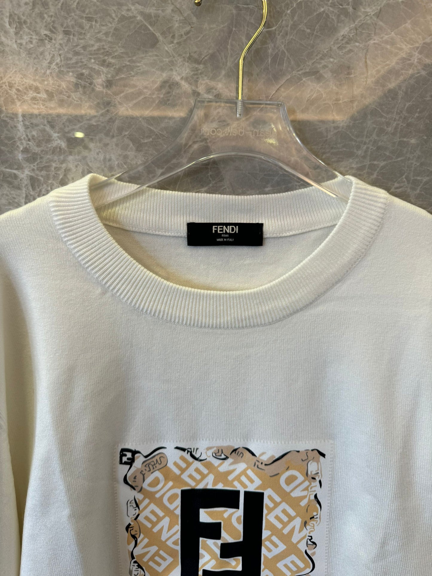 Fendi logo printed white sweatshirt