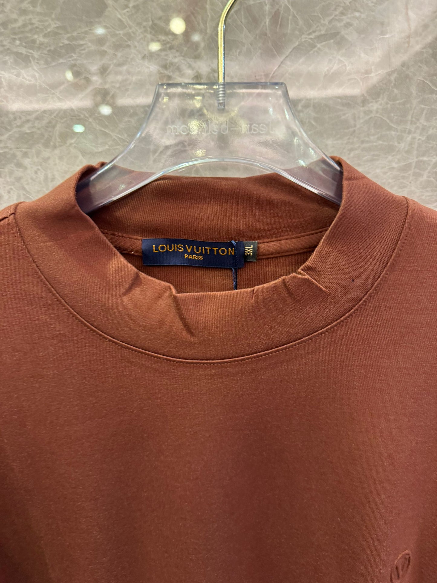 Louis Vuitton minimalist long-sleeve t-shirts in brown and khaki