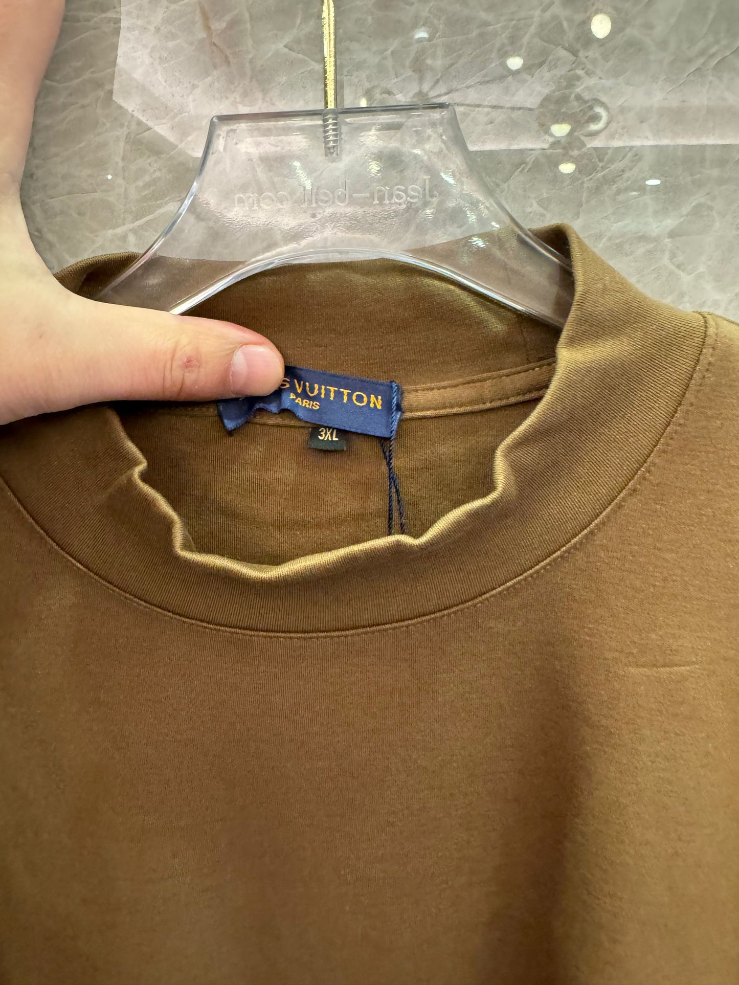 Louis Vuitton minimalist long-sleeve t-shirts in brown and khaki