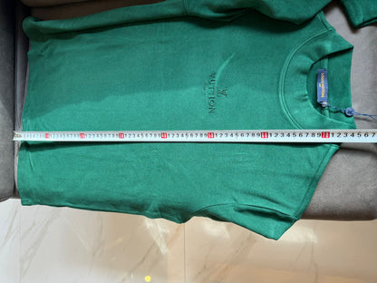 Louis Vuitton minimalist embroidered sweatshirt in green and blue