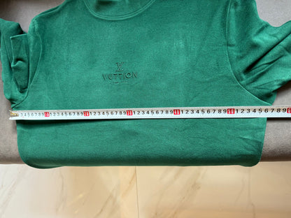 Louis Vuitton minimalist embroidered sweatshirt in green and blue