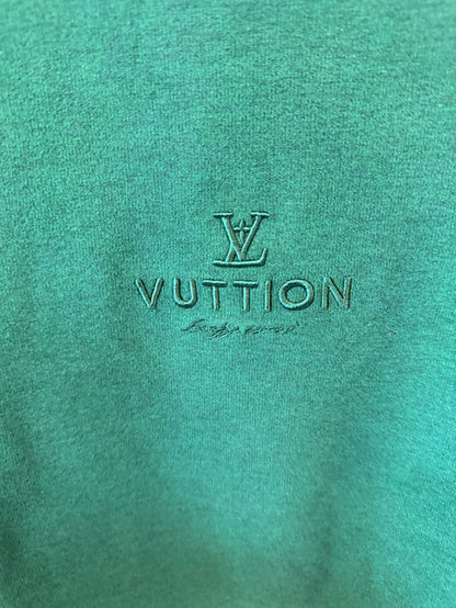 Louis Vuitton minimalist embroidered sweatshirt in green and blue