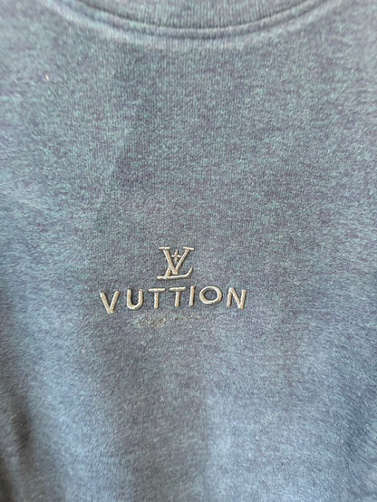 Louis Vuitton minimalist embroidered sweatshirt in green and blue