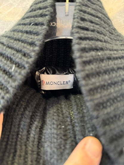 Moncler black knit sleeve down jacket