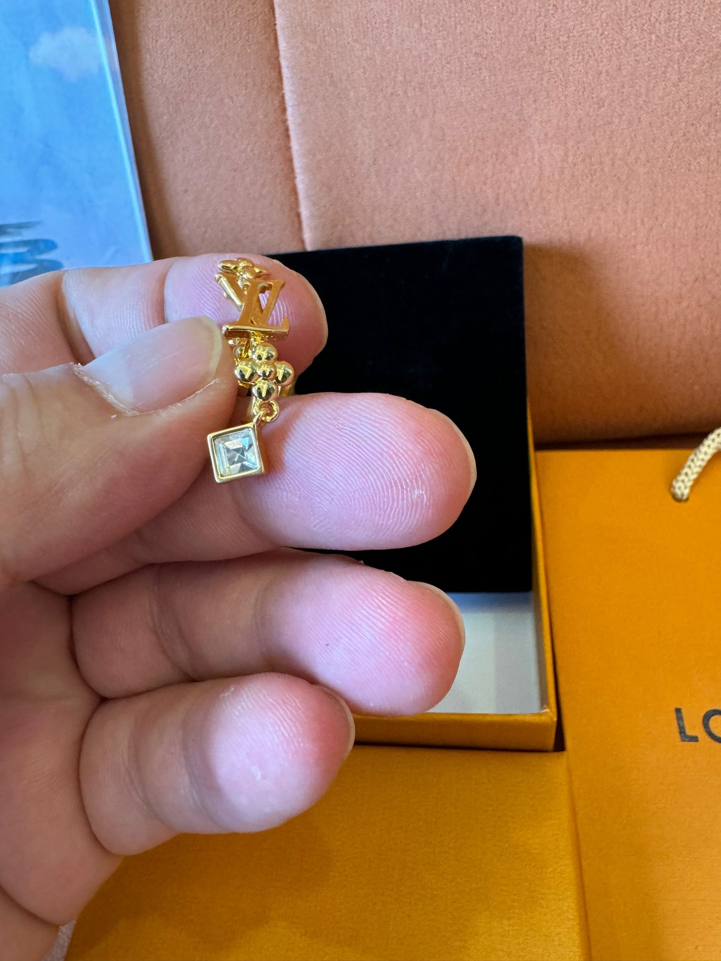 Louis Vuitton LV initials drop earrings