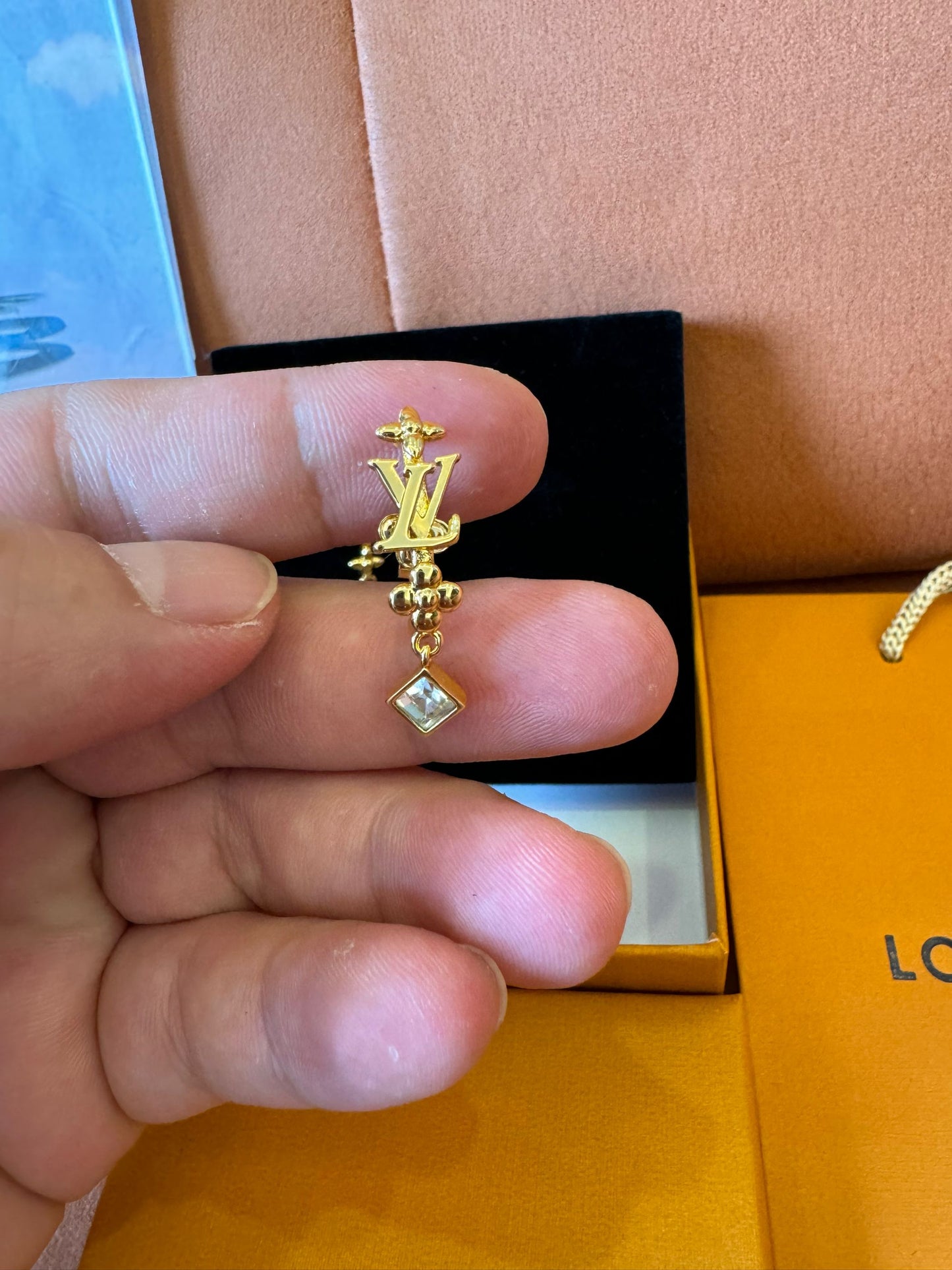 Louis Vuitton LV initials drop earrings