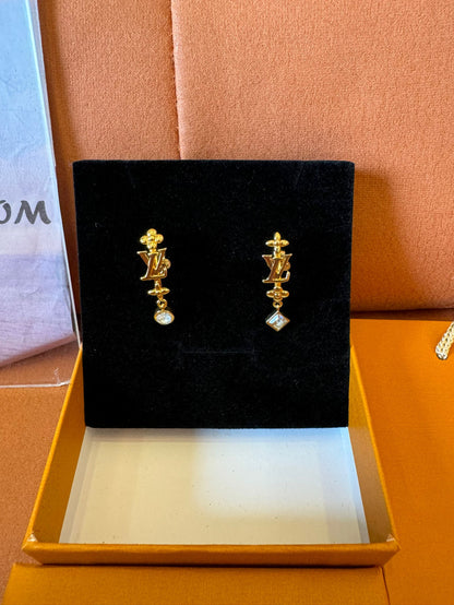 Louis Vuitton LV initials drop earrings