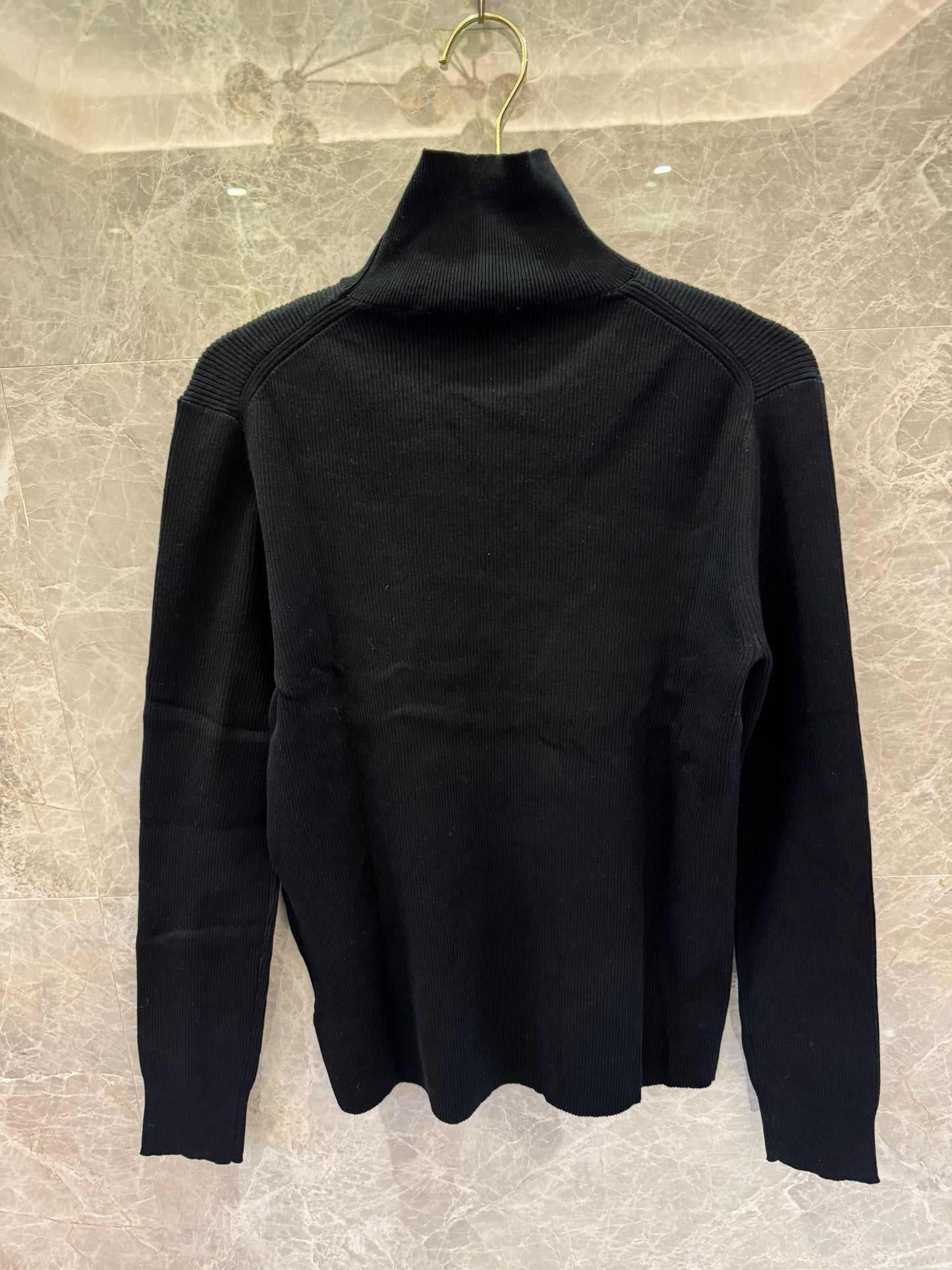 Prada black ribbed turtleneck sweater