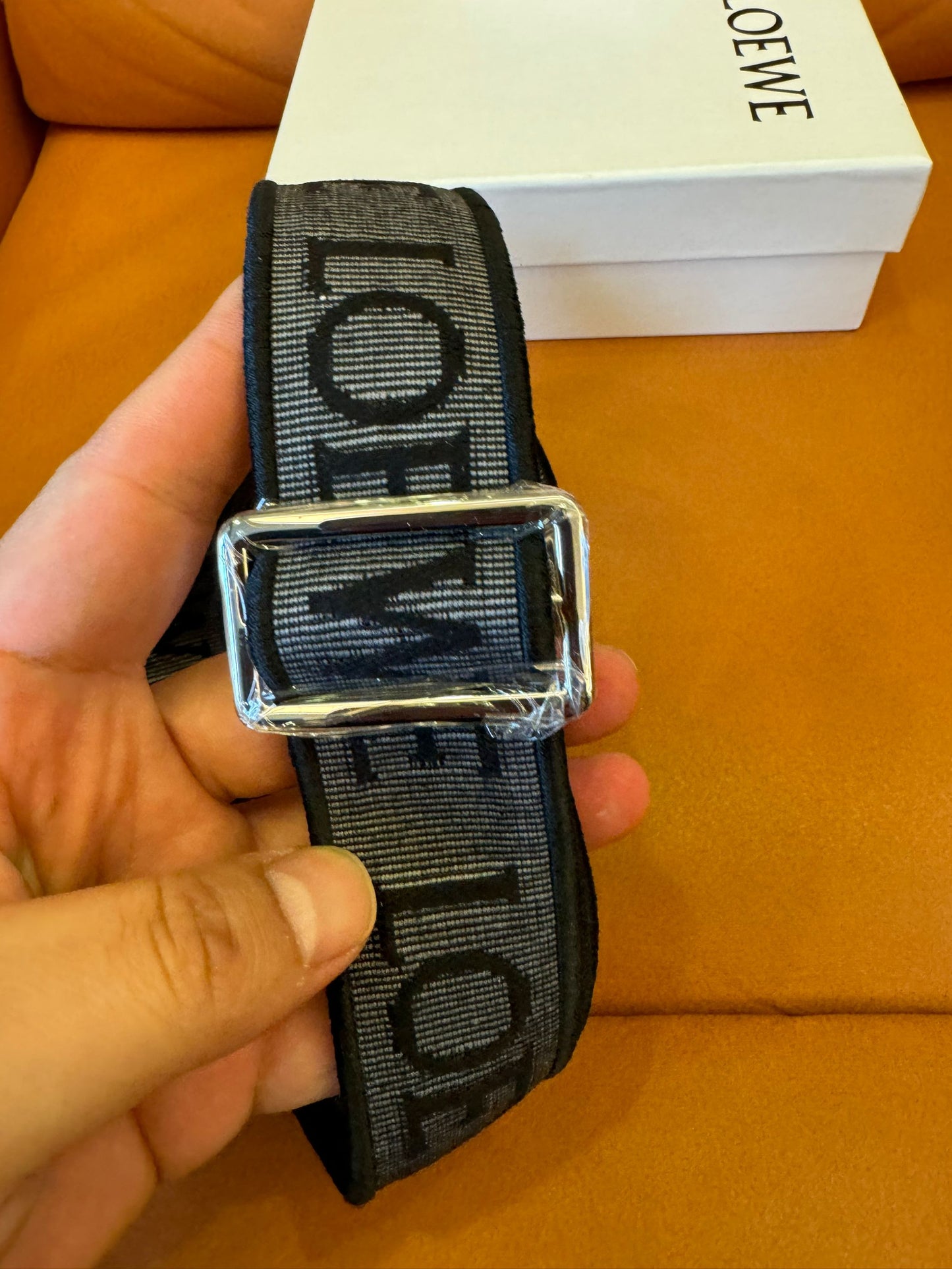 Loewe anagram strap in jacquard and calfskin