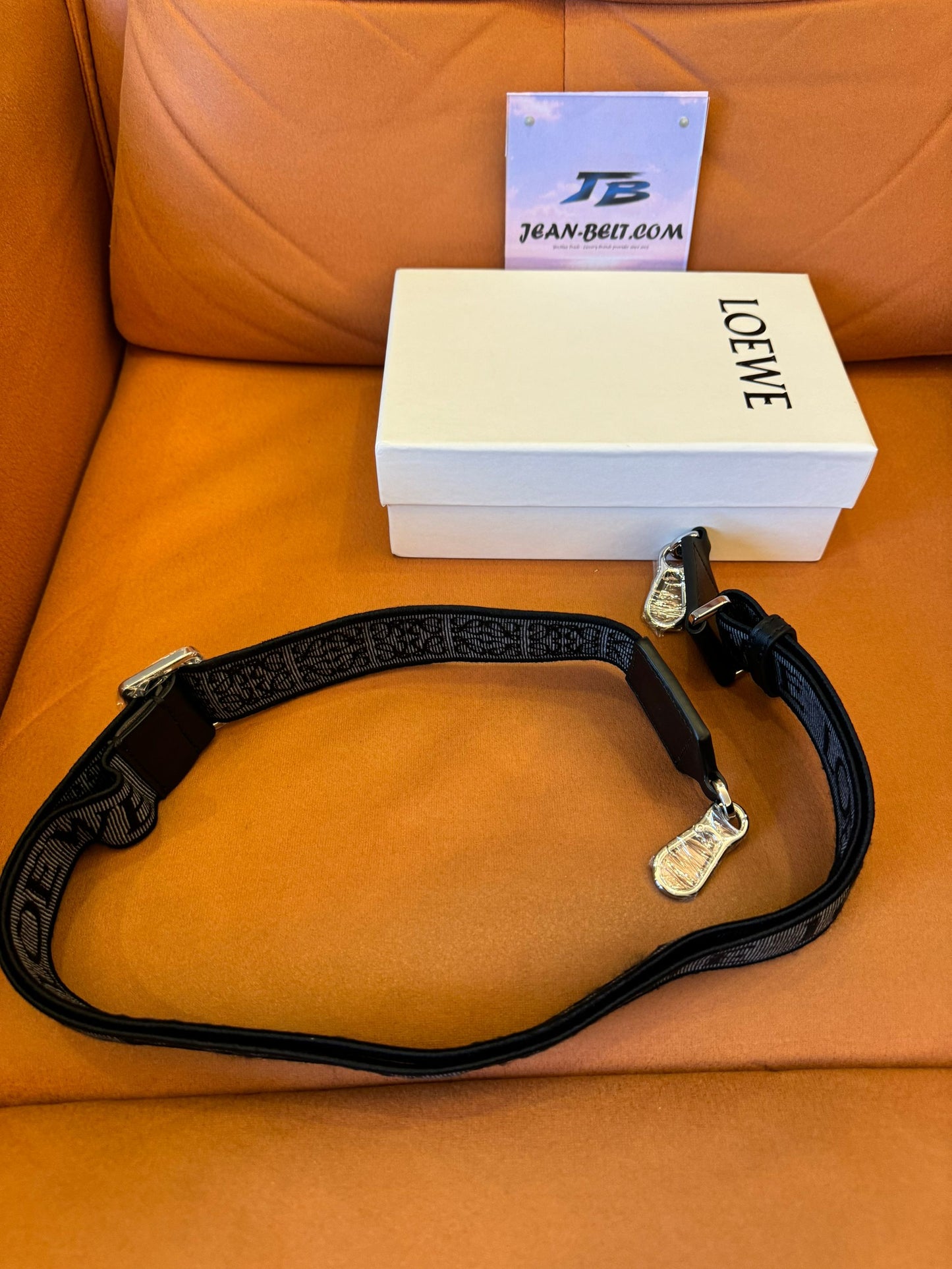 Loewe anagram strap in jacquard and calfskin