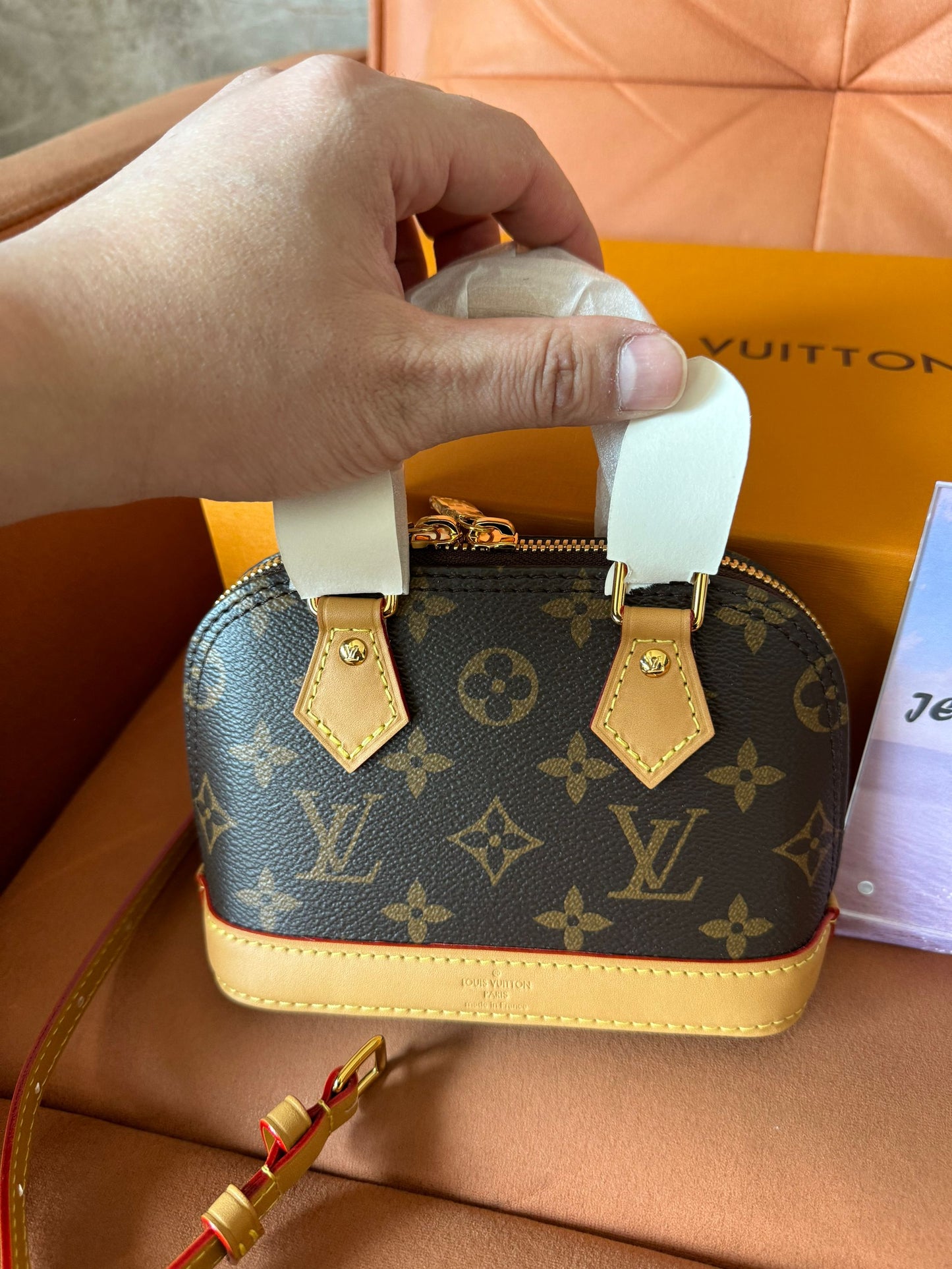 Louis Vuitton handbag monogram nano alma brown