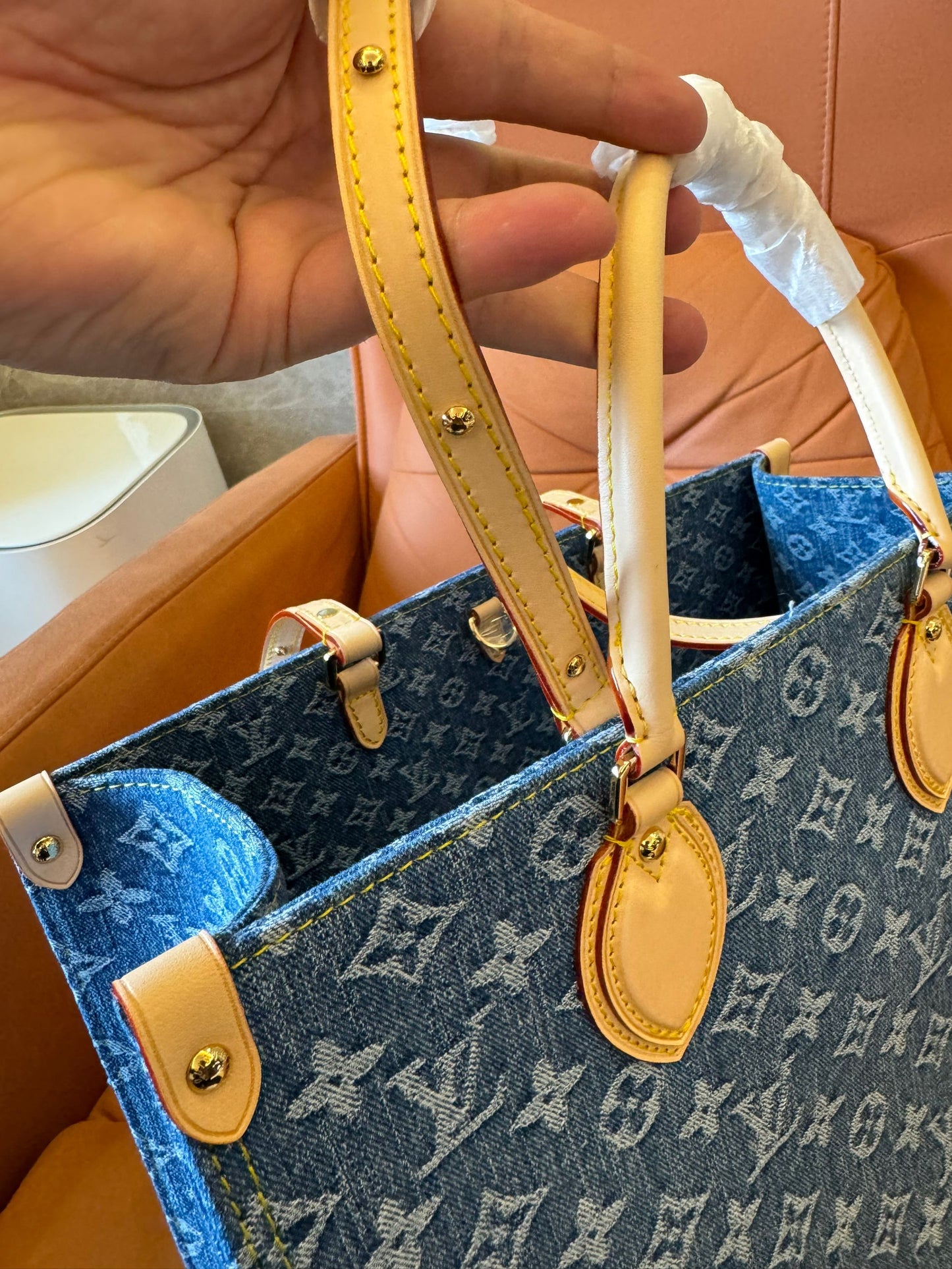 Louis Vuitton onthego denim bag