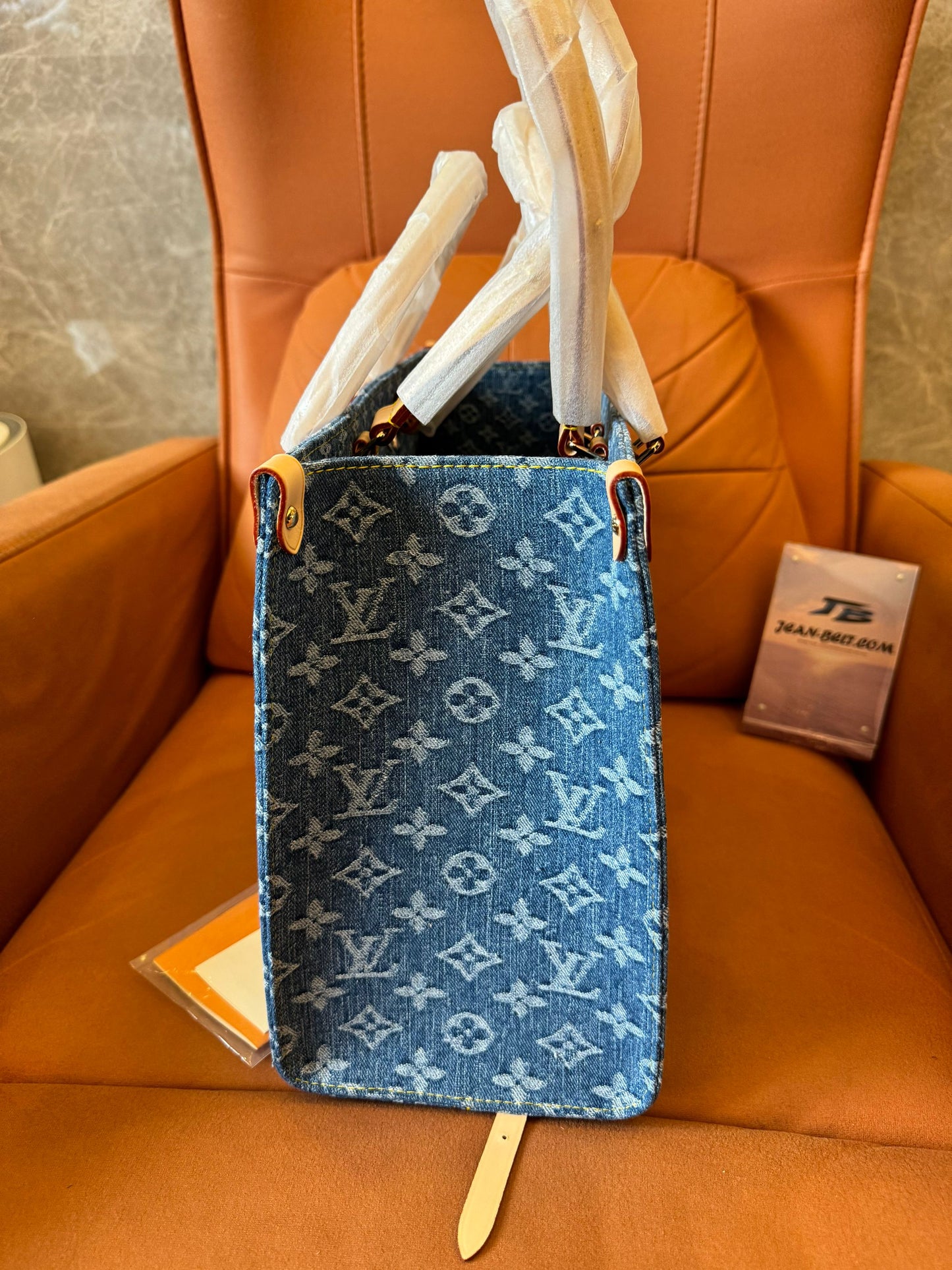 Louis Vuitton onthego denim bag