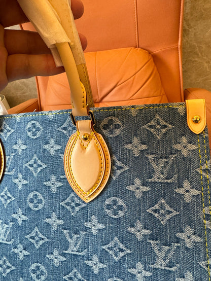 Louis Vuitton onthego denim bag