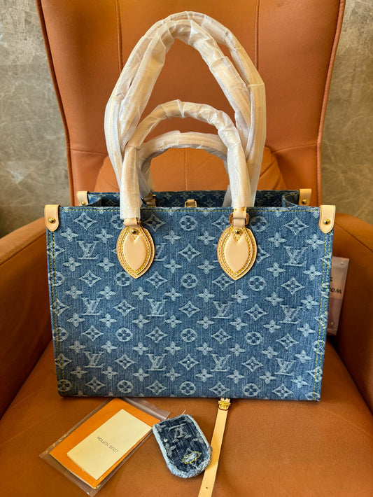 Louis Vuitton onthego denim bag