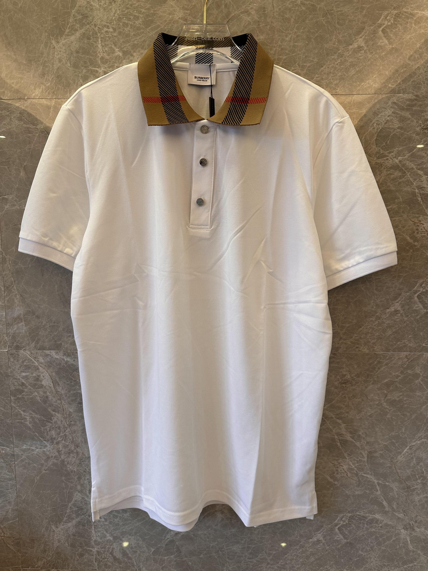 Burberry polo shirt with iconic check collar