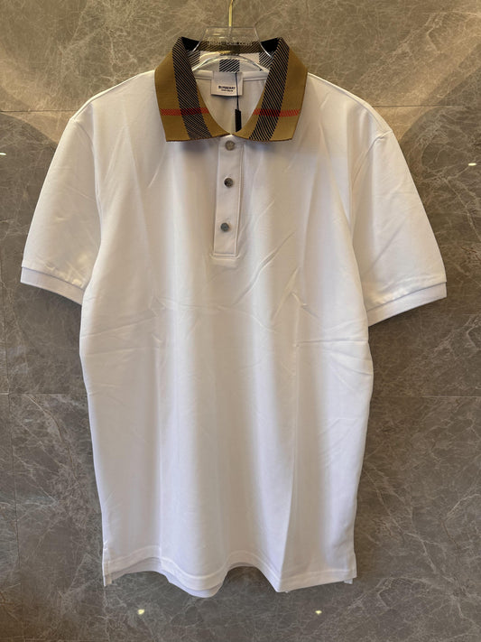 Burberry polo shirt with iconic check collar