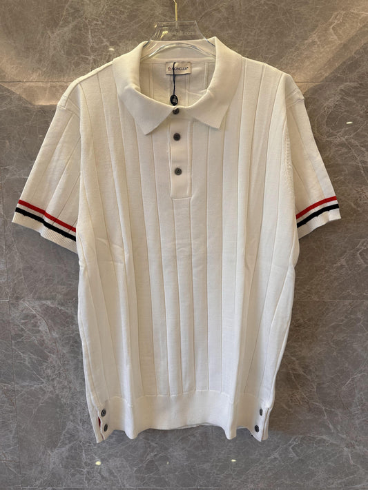 Moncler white polo shirt